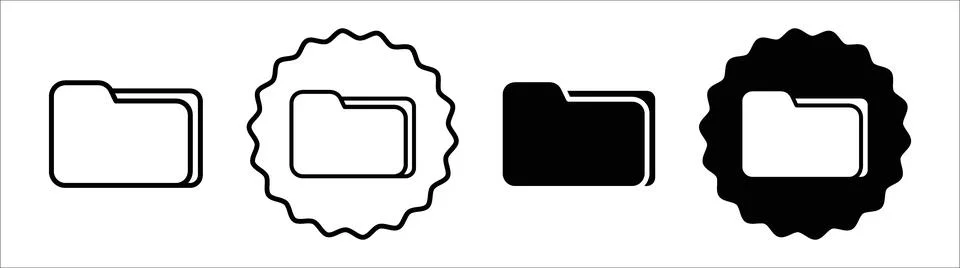 Folder icon logo set vector Stock Illustration