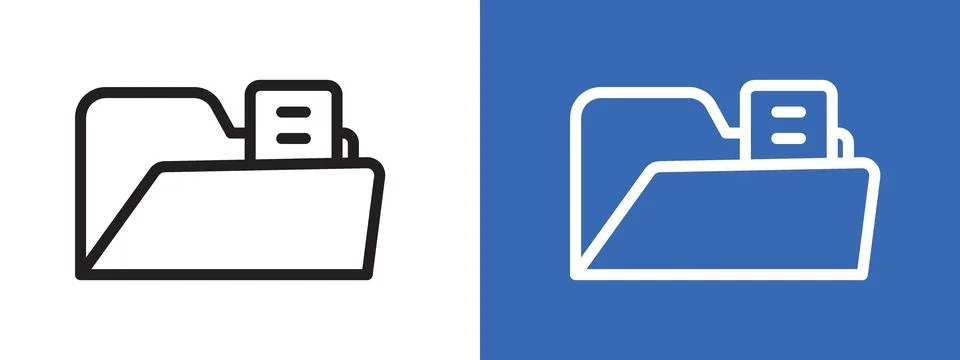 Folder icon logo sign set vector outline Stock Illustration