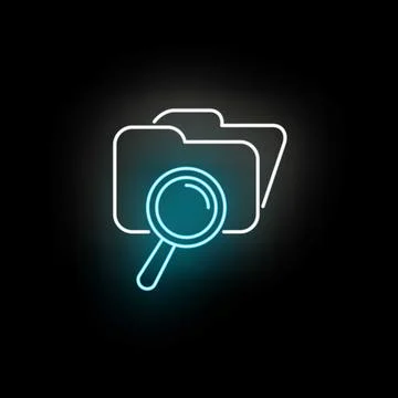 Folder icon with magnifying glass searching data Stock Illustration