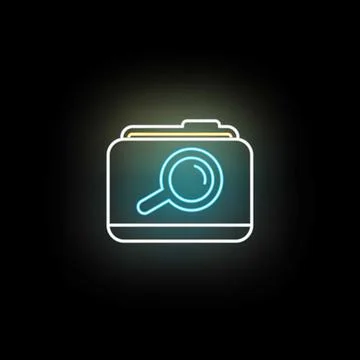 Folder icon with magnifying glass searching data 库存插图