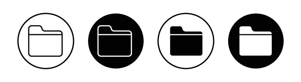Folder icon mark in filled style Illustrazione stock