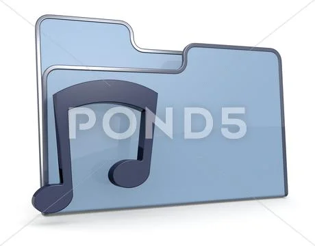 Folder icon music: Vector, Graphic, Illustration #32721693