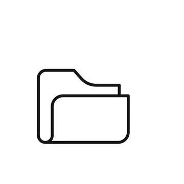 Folder icon outline collection in black and on white background Stock Illustration