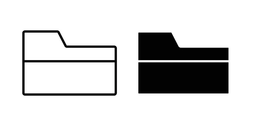 Folder icon. Outline, flat icons Stock Illustration