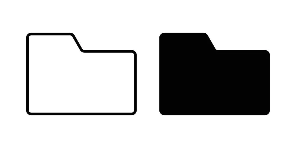 Folder icon. Outline, flat icons Stockillustratie