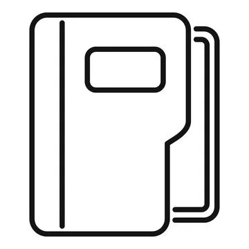 Folder icon outline vector. Crm database Stock Illustration