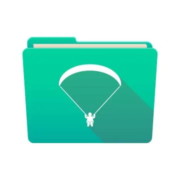 Folder icon with a paraglider 스톡 일러스트