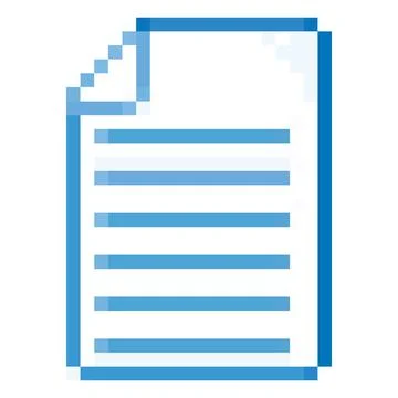 Folder icon in pixel art style. Paper sign. Retro 8 bit symbol Illustrazione stock