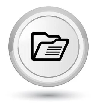Folder icon prime white round button 스톡 일러스트