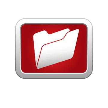 Folder icon on red silver button Stock Illustration