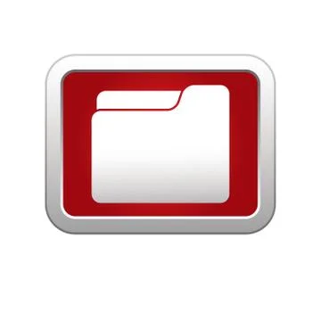 Folder icon on red silver button Stock Illustration