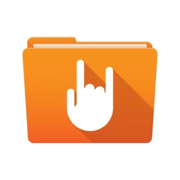 Folder icon with a rocking hand Illustrazione stock