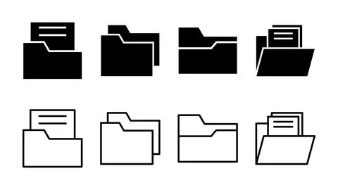 Folder icon set. folder vector icon Stock Illustration