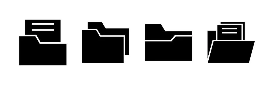 Folder icon set. folder vector icon Stock Illustration