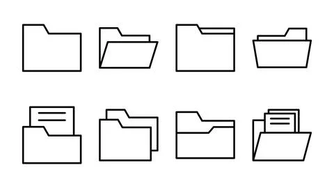 Folder icon set. folder vector icon Stock Illustration