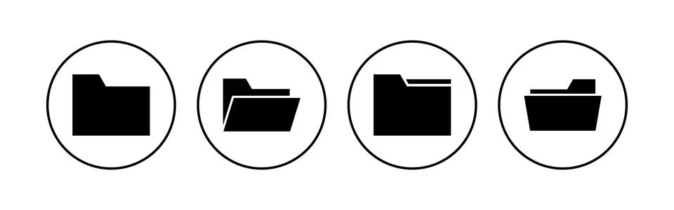 Folder icon set. folder vector icon Stock Illustration