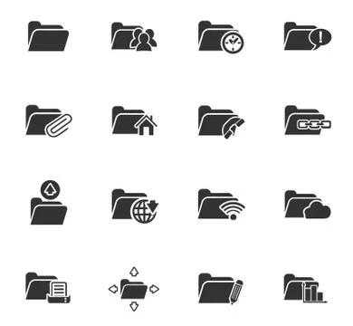 Folder icon set Stock Illustration