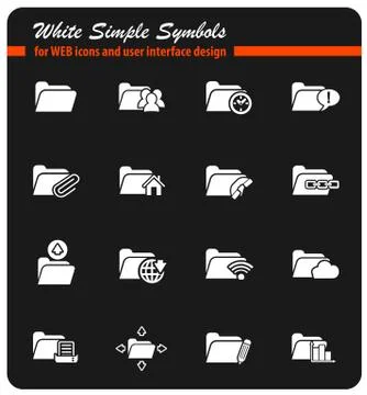 Folder icon set Stock Illustration