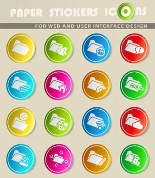 Folder icon set Stock Illustration