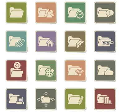 Folder icon set Stock Illustration