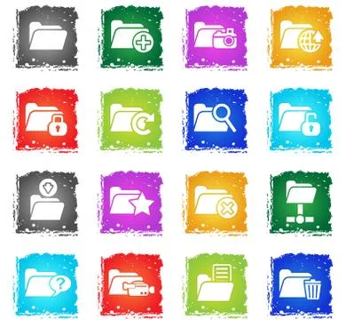 Folder icon set Stock Illustration