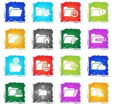 Folder icon set Stock Illustration