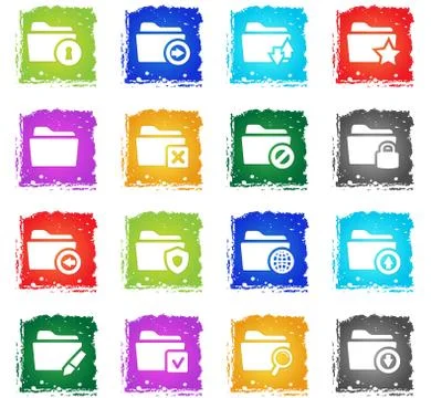 Folder icon set Stock Illustration