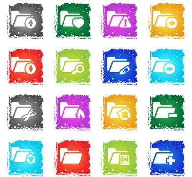 Folder icon set Stock Illustration
