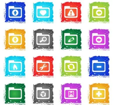 Folder icon set Stock Illustration