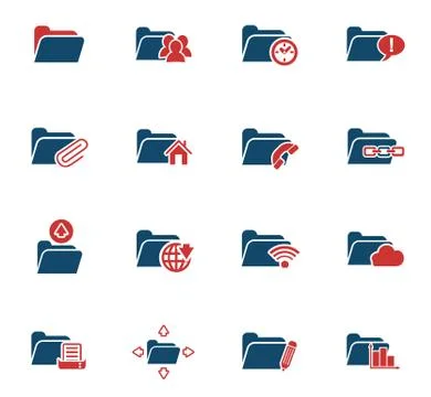Folder icon set Stock Illustration