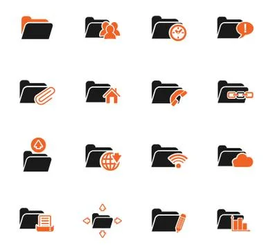 Folder icon set Stock Illustration