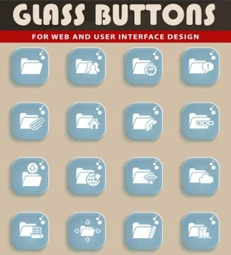 Folder icon set Stock Illustration