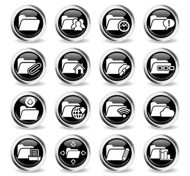 Folder icon set Stock Illustration