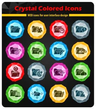 Folder icon set Stock Illustration