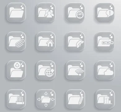 Folder icon set Stock Illustration