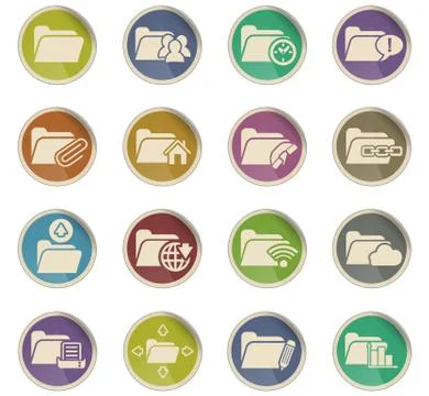 Folder icon set Stock Illustration