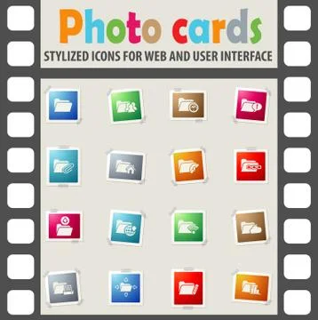 Folder icon set Stock Illustration