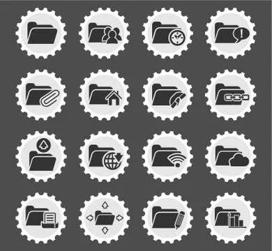 Folder icon set Stock Illustration