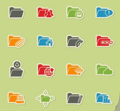 Folder icon set Stock Illustration