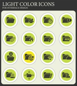 Folder icon set Stock Illustration