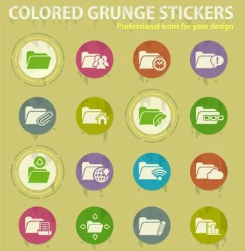 Folder icon set Stock Illustration