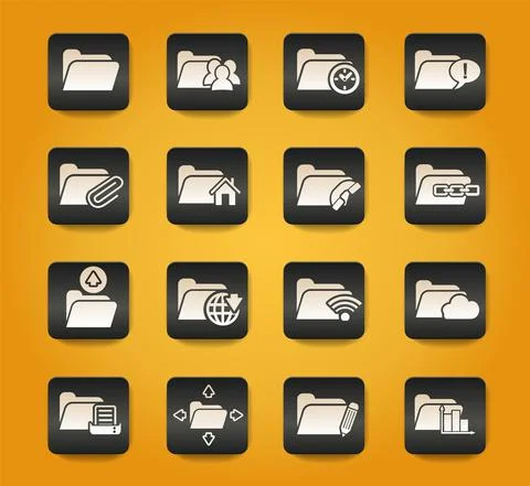 Folder icon set Stock Illustration