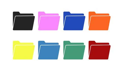 Folder Icon Set. Illustrazione stock