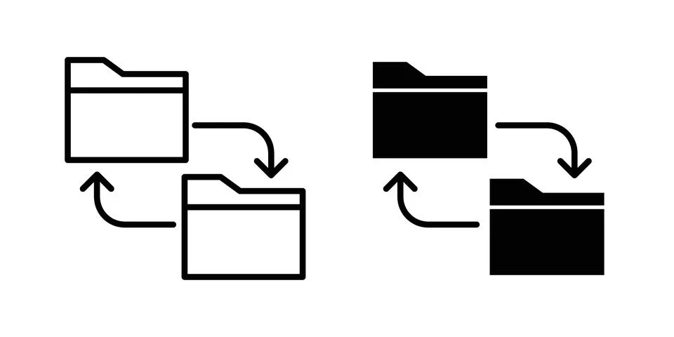 Folder icon set. Vector EPS 10 Stock Illustration