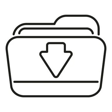 Folder icon showing data download or file saving Stock Illustration