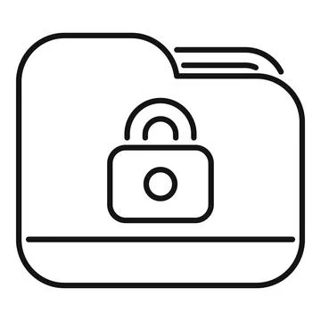 Folder icon showing data security and privacy 库存插图