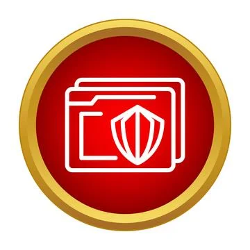 Folder icon showing data security and file protection Stock Illustration
