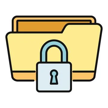 Folder icon showing data security and privacy Stock Illustration