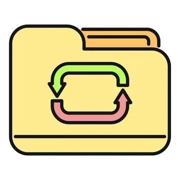 Folder icon showing data synchronization arrows Stock Illustration