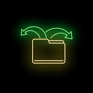 Folder icon showing data transfer and sharing Illustrazione stock